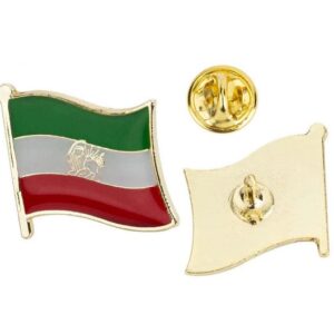 Iran Flag Pin Gold Frame