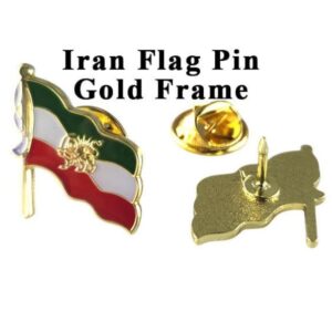 Iran Flag Pin Gold Frame 2