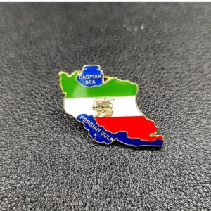 Iran Flag Pin Gold Frame 3